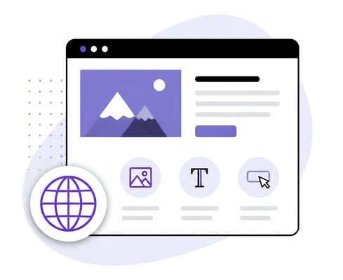 Ikona budowy stron internetowych — WordPress i CMS
