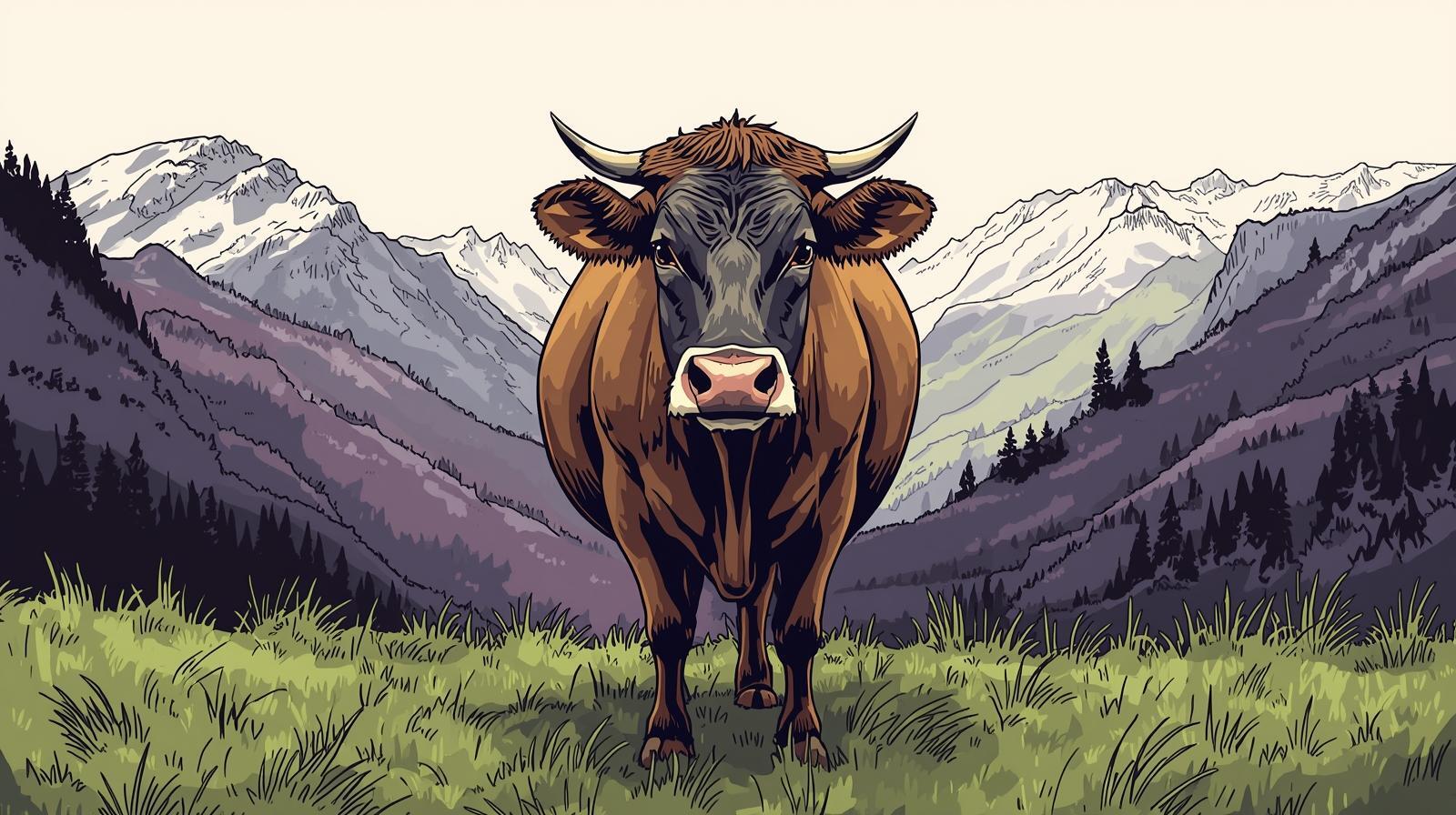 Szczęśliwa krowa ze Szwajcarii